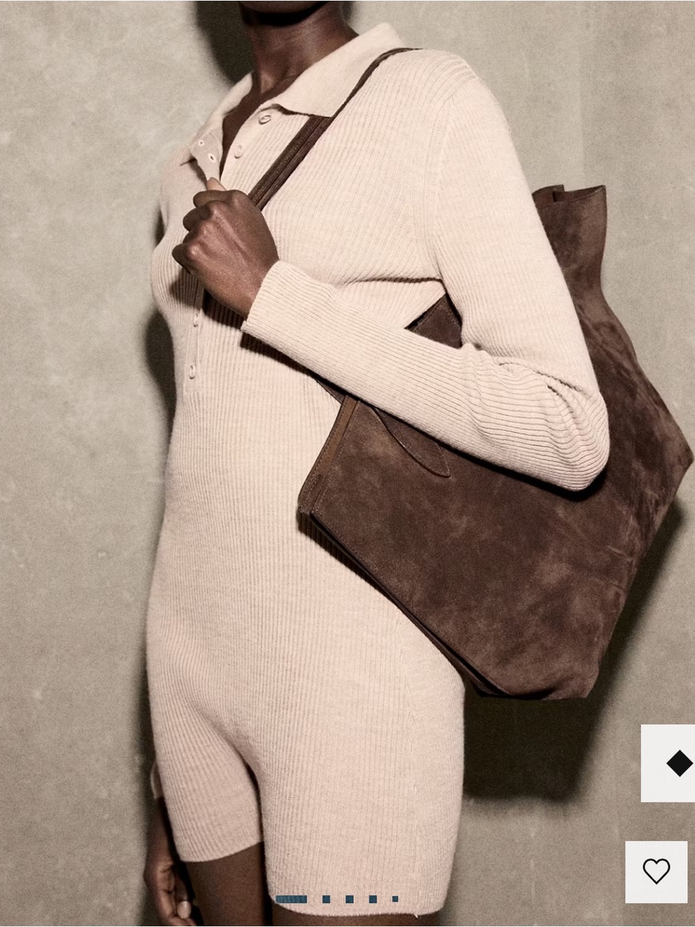 Mango Ribbed Knit Polo Sweater Dress - Camel RIBBED KNITTED POLO-NECK PLAYSUIT